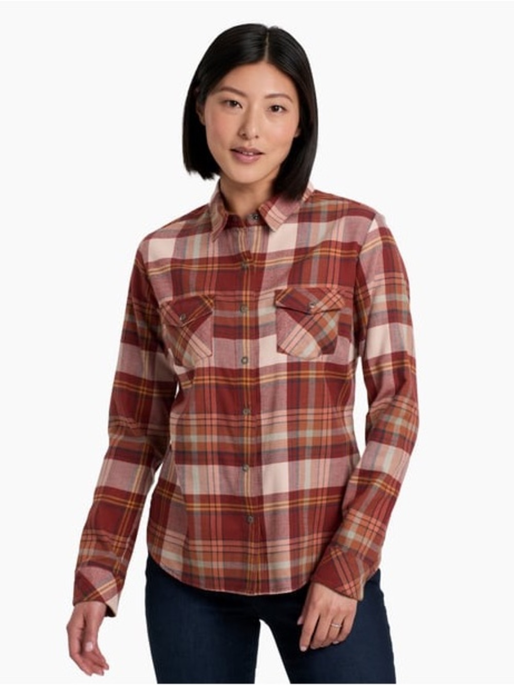 Kuhl Tess flannel long sleeve plaid shirt